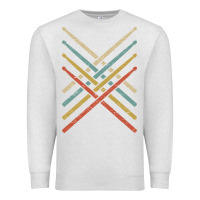 Oatmeal Heather retro vintage drummer tshirt 70s 80s distressed drum sticks long sleev Premium Sweatshirt - FloraArt