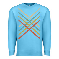 Ocean Blue retro vintage drummer tshirt 70s 80s distressed drum sticks long sleev Premium Sweatshirt - FloraArt