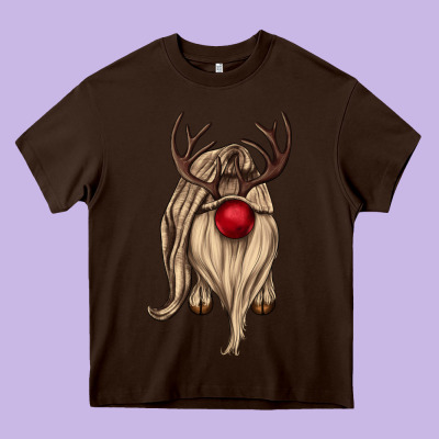 Deer Gnome Heavy Core Tee Designed By Cowgirlartshop