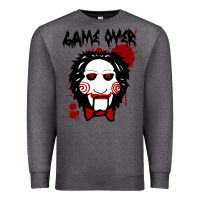 Charcoal Heather Billy Puppet Saw Jigsaw Inspired Premium Sweatshirt - FloraArt