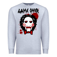 Heather Grey Billy Puppet Saw Jigsaw Inspired Premium Sweatshirt - FloraArt