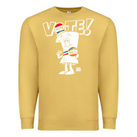 Antique Gold schoolhouse rock vote with bill with white type t shirt Premium Sweatshirt - FloraArt