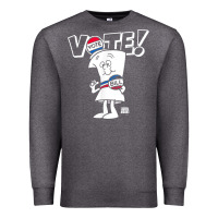 Charcoal Heather schoolhouse rock vote with bill with white type t shirt Premium Sweatshirt - FloraArt