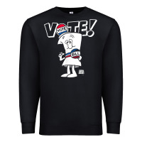 Black schoolhouse rock vote with bill with white type t shirt Premium Sweatshirt - FloraArt