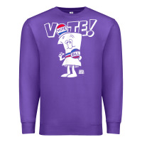 Purple schoolhouse rock vote with bill with white type t shirt Premium Sweatshirt - FloraArt