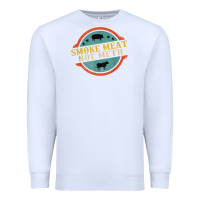 White smoke meat not meth funny bbq grill lover meat lover retro Premium Sweatshirt - FloraArt