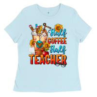 Half Coffee Half Teacher Ladies Tee | Teevron