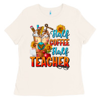 Bone Half Coffee Half Teacher Ladies Tee - FaDigitalArtStudio
