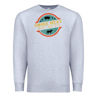 Heather Grey smoke meat not meth funny bbq grill lover meat lover retro Premium Sweatshirt - FloraArt