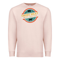 Pale Pink smoke meat not meth funny bbq grill lover meat lover retro Premium Sweatshirt - FloraArt