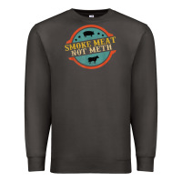 Smoke smoke meat not meth funny bbq grill lover meat lover retro Premium Sweatshirt - FloraArt