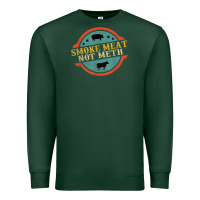 Sports Green smoke meat not meth funny bbq grill lover meat lover retro Premium Sweatshirt - FloraArt