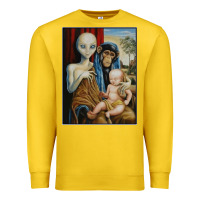 Lemon alien chimp baby religion conspiracy poster Premium Sweatshirt - FloraArt