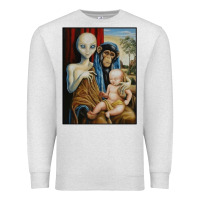 Oatmeal Heather alien chimp baby religion conspiracy poster Premium Sweatshirt - FloraArt