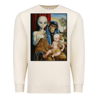 Sandshell alien chimp baby religion conspiracy poster Premium Sweatshirt - FloraArt