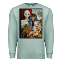 Seafoam alien chimp baby religion conspiracy poster Premium Sweatshirt - FloraArt