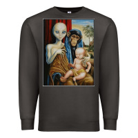 Smoke alien chimp baby religion conspiracy poster Premium Sweatshirt - FloraArt