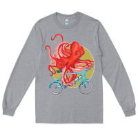 Heather Grey Cycling octopus Long Sleeve Tee - Bettercallsaul