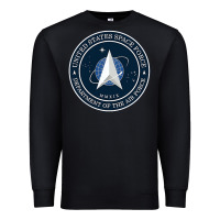 Black Official United States Space Force USSF Military Patch Premium Sweatshirt - FloraArt