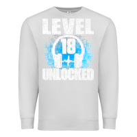 Dove Grey Level 18 Unlocked Birthday 18 Years Gamer Premium T Shirt Premium Sweatshirt - FloraArt
