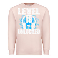 Pale Pink Level 18 Unlocked Birthday 18 Years Gamer Premium T Shirt Premium Sweatshirt - FloraArt