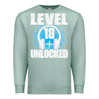 Seafoam Level 18 Unlocked Birthday 18 Years Gamer Premium T Shirt Premium Sweatshirt - FloraArt