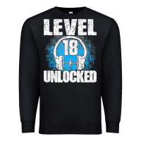 Black Level 18 Unlocked Birthday 18 Years Gamer Premium T Shirt Premium Sweatshirt - FloraArt