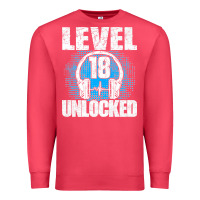 Cardinal Level 18 Unlocked Birthday 18 Years Gamer Premium T Shirt Premium Sweatshirt - FloraArt