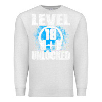 Oatmeal Heather Level 18 Unlocked Birthday 18 Years Gamer Premium T Shirt Premium Sweatshirt - FloraArt
