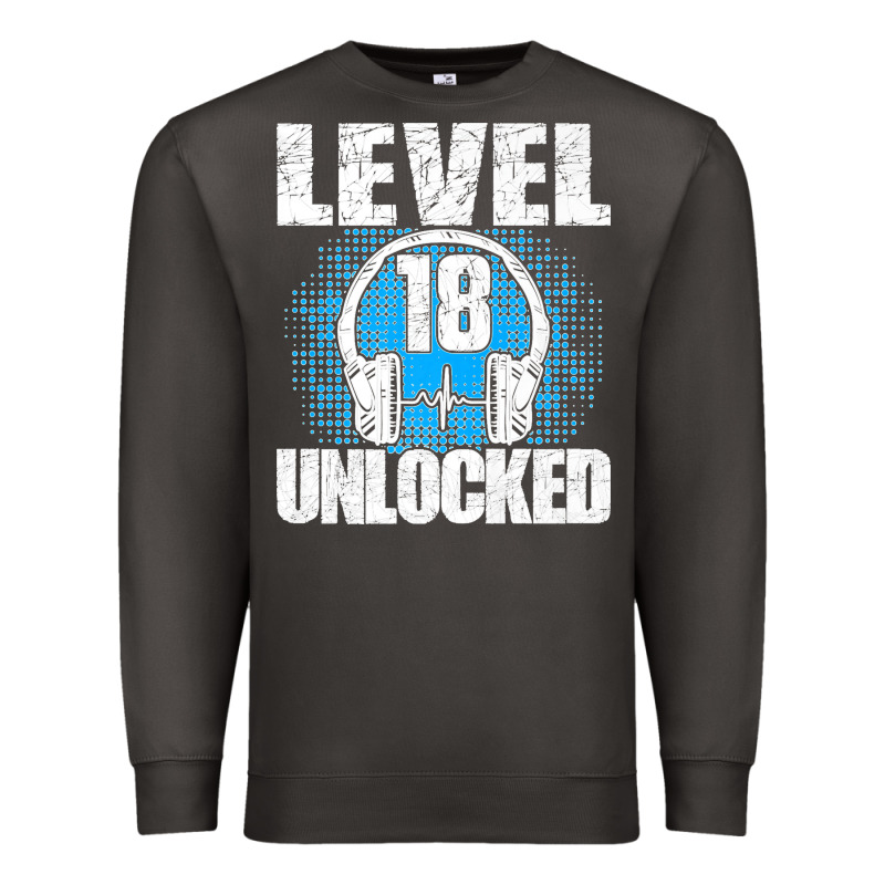 Level 18 Unlocked Birthday 18 Years Gamer Premium T Shirt Premium Sweatshirt by FloraArt | Teevron