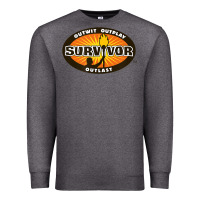 Charcoal Heather Survivor Outwit, Outplay, Outlast Premium Sweatshirt - FloraArt