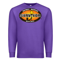 Purple Survivor Outwit, Outplay, Outlast Premium Sweatshirt - FloraArt