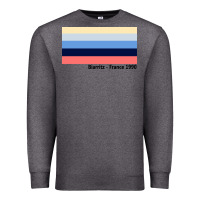 Charcoal Heather biarritz france 1990 Premium Sweatshirt - FloraArt