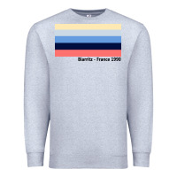 Heather Grey biarritz france 1990 Premium Sweatshirt - FloraArt