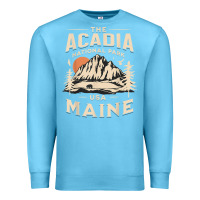 Ocean Blue acadia national park maine nature hike outdoors vintage t shirt Premium Sweatshirt - ArtMosaic