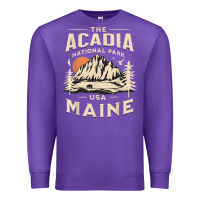 Purple acadia national park maine nature hike outdoors vintage t shirt Premium Sweatshirt - ArtMosaic