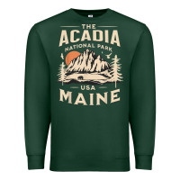 Sports Green acadia national park maine nature hike outdoors vintage t shirt Premium Sweatshirt - ArtMosaic
