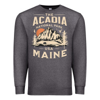 Charcoal Heather acadia national park maine nature hike outdoors vintage t shirt Premium Sweatshirt - ArtMosaic
