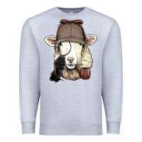 Heather Grey Detective Sheep Lamb Spy Investigator Farmer Sheep Lover 53 Premium Sweatshirt - ArtMosaic