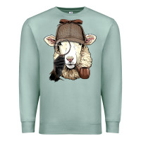 Seafoam Detective Sheep Lamb Spy Investigator Farmer Sheep Lover 53 Premium Sweatshirt - ArtMosaic