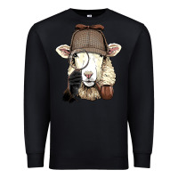 Black Detective Sheep Lamb Spy Investigator Farmer Sheep Lover 53 Premium Sweatshirt - ArtMosaic