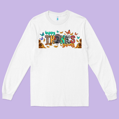 Happy Thanksgiving Long Sleeve Tee Designed By Cowhidedigitalart