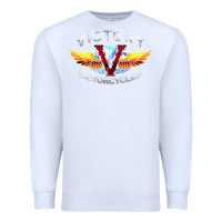 White Victory Motorcycles Premium Sweatshirt - ArtMosaic