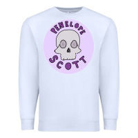 White Penelope Scott Skeleton Premium Sweatshirt - ArtMosaic