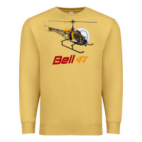 Antique Gold bell 47 helicopter Premium Sweatshirt - ArtMosaic