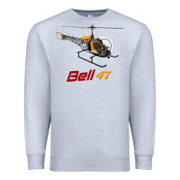 Heather Grey bell 47 helicopter Premium Sweatshirt - ArtMosaic
