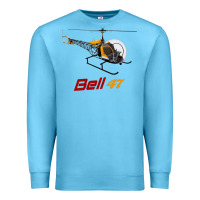 Ocean Blue bell 47 helicopter Premium Sweatshirt - ArtMosaic
