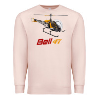 Pale Pink bell 47 helicopter Premium Sweatshirt - ArtMosaic