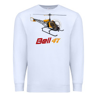 White bell 47 helicopter Premium Sweatshirt - ArtMosaic