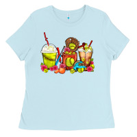Baby Blue Softball Coffee Cups Ladies Tee - FaDigitalArtStudio